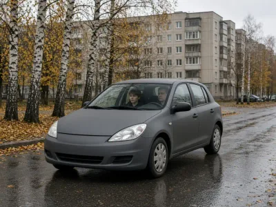 Практическое вождение по дворам Новополоцка осенью