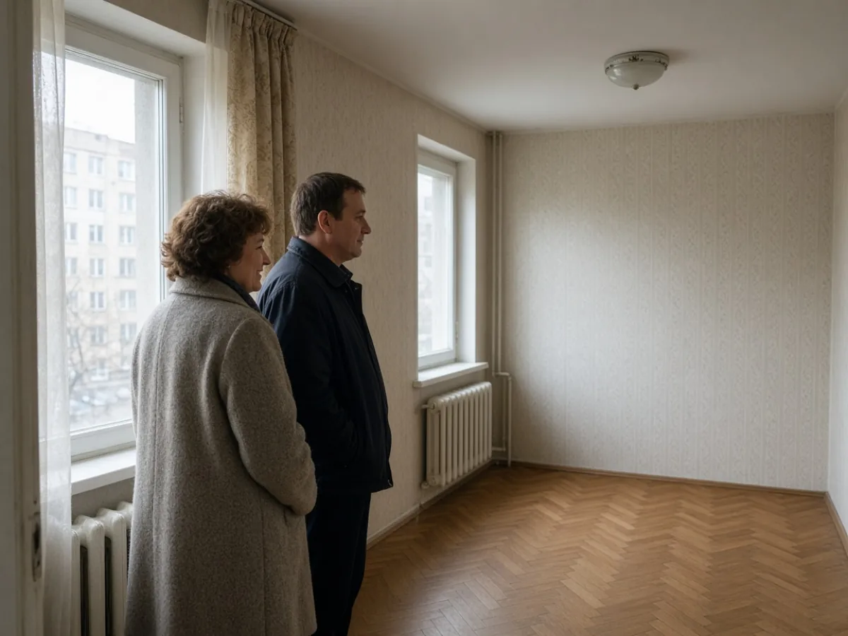 Просмотр пустой квартиры в панельном доме Новополоцка